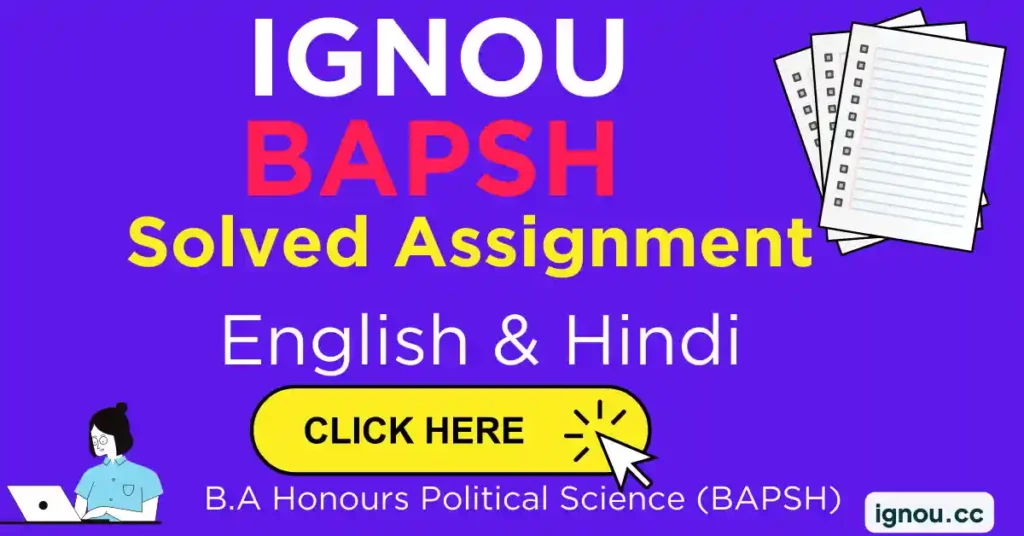 IGNOU BAPSH Solved Assignment English & Hindi Medium